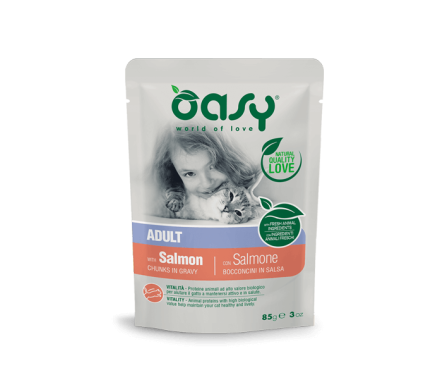 Oasy Вологий корм для котів Лосось в соусі 85 г