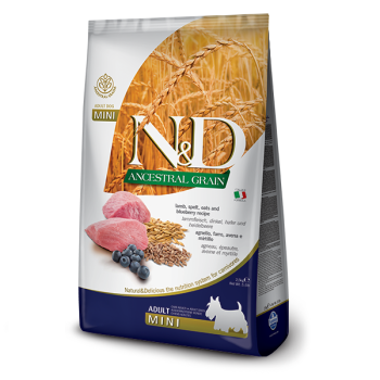 Farmina N&D Low Grain Adult Mini Сухой корм для собак Ягнёнок и черника 2,5 кг