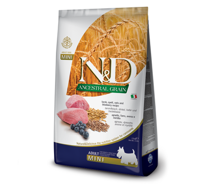 Farmina N&D Low Grain Adult Mini Сухой корм для собак Ягнёнок и черника 2,5 кг