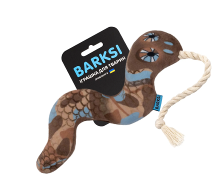 Barksi toy for dogs soft snake with a squeak