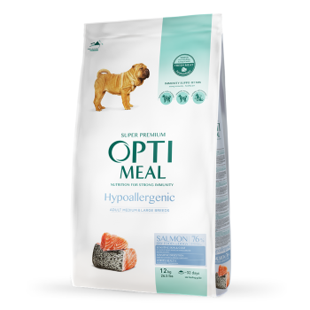 Optimeal Medium Breed Hypoallergenic Сухий корм для собак Лосось 12 кг
