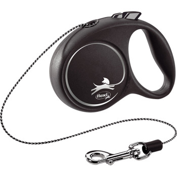 Flexi Black Design Рулетка-поводок для собак трос XS 3 м серебристая