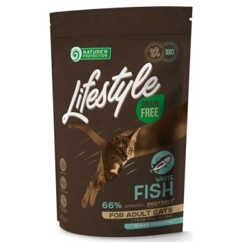 Nature's Protection Сухий корм для котів Lifestyle Біла риба 400 г