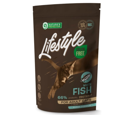 Nature's Protection Сухий корм для котів Lifestyle Біла риба 400 г