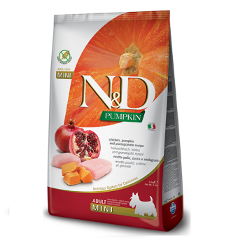 Farmina N&D Grain Free Adult Mini Сухой корм для собак Тыква, Курица с гранатом 2,5 кг