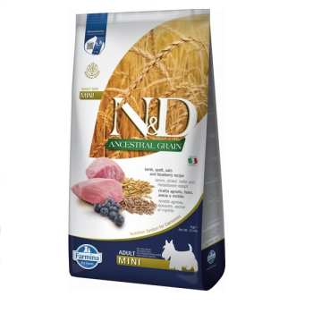 Farmina N&D Low Grain Adult Mini Сухой корм для собак Ягненок и черника 7 кг