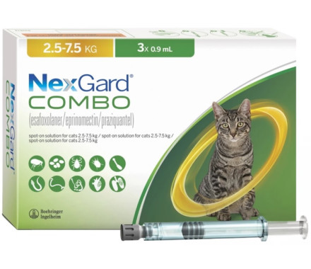NexGard Combo Капли от блох и клещей для кошек L 2,5–7,5 кг — цена за 1 пипетку