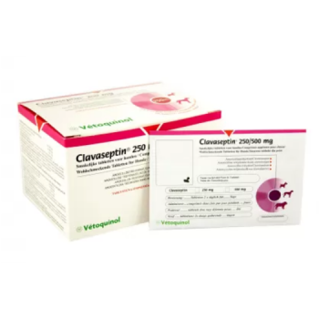 Vetoquinol Clavaseptin Антибиотик для собак и кошек 500 мг Цена за 5 табл