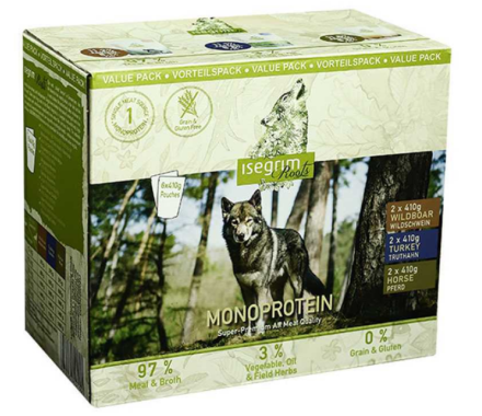 Isegrim Влажный корм для собак Multipack Monoprotein 6×410 г