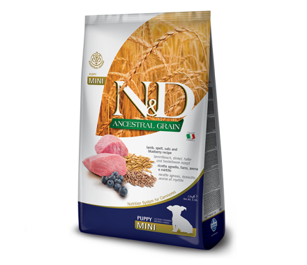 Farmina N&D Low Grain Puppy Mini Сухой корм для щенков Ягнёнок и черника 2,5 кг