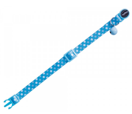 Nobby Ошейник для кошек Circle Blue нейлоновый голубой с кружочками
