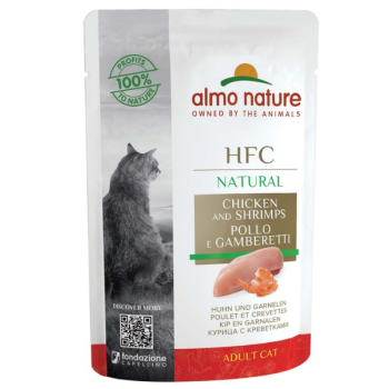 Almo Nature HFC Natural Вологий корм для котів Курка та креветки 55 г