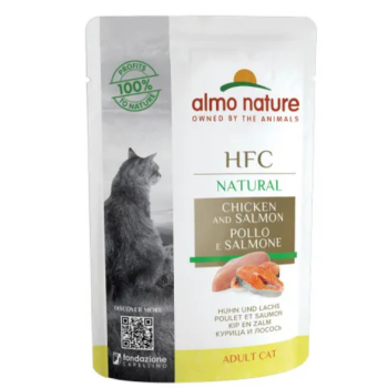 Almo Nature HFC Natural Вологий корм для котів Курка та лосось 55 г