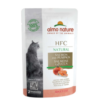 Almo Nature HFC Natural Вологий корм для котів Лосось та гарбуз 55 г