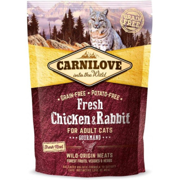 Carnilove Gourmand Сухой корм для котов Курица и кролик 400 г