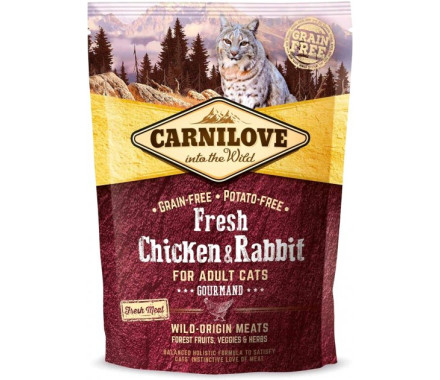 Carnilove Gourmand Сухой корм для котов Курица и кролик 400 г
