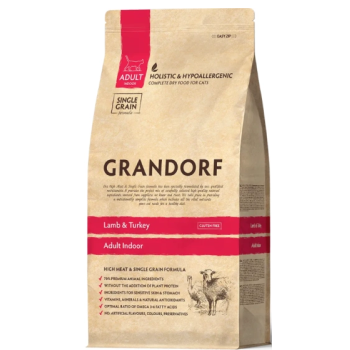 Grandorf Сухой корм для котов Indoor Ягненок и индейка 400 г