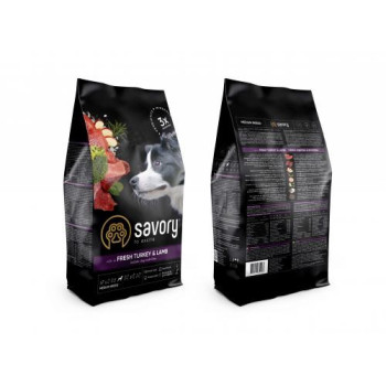 Savory Medium Breed Сухой корм для собак Индейка и ягнёнок 1 кг