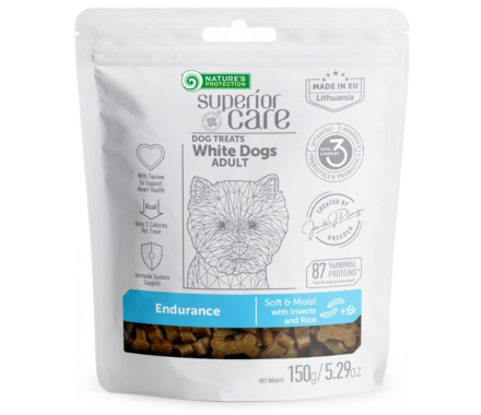 Nature\'s Protection Лакомства для собак Superior Care White Dogs Endurance Насекомые и рис 150 г