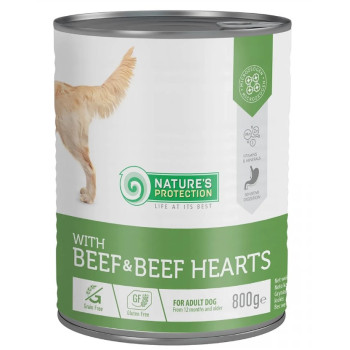 Nature\'s Protection Консерва для собак с говядиной и говяжьим сердцем 800 г