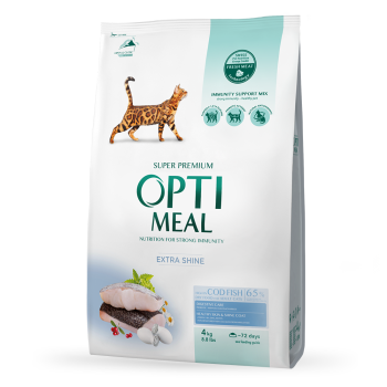 Optimeal Сухой корм для котов Треска 4 кг