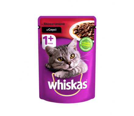 Whiskas Влажный корм для котов Говядина в соусе 85 г