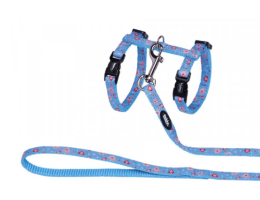 Nobby Шлея + повідець для котів Heart Light Blue нейлон блакитний