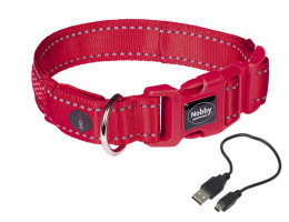 Nobby Нашийник для собак USB Flash mesh S-M 2,5х38х45 см червоний