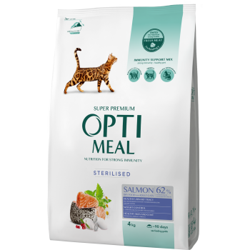 Optimeal Сухой корм для котов Стерилизованные Лосось 4 кг