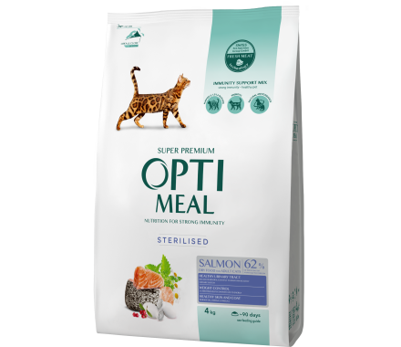 Optimeal Сухой корм для котов Стерилизованные Лосось 4 кг