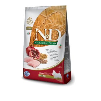 Farmina N&D Low Grain Adult Mini Сухой корм для собак Курица с гранатом 7 кг