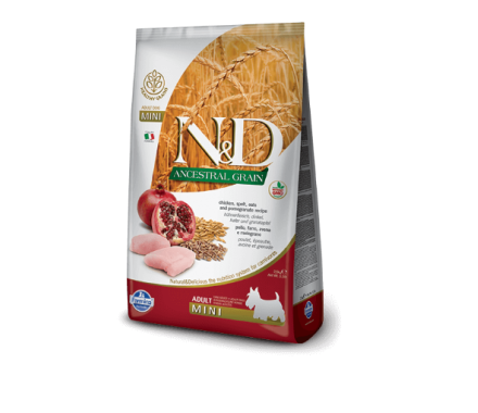 Farmina N&D Low Grain Adult Mini Сухой корм для собак Курица с гранатом 7 кг