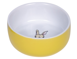 Nobby Миска для грызунов керамическая Rabbit 11х4,5 см 300 мл желто-белая