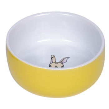 Nobby Миска для грызунов керамическая Rabbit 11х4,5 см 300 мл желто-белая