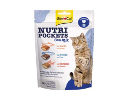 GimCat Витаминизированные лакомства для котов Nutri Pockets Морской микс 150 г