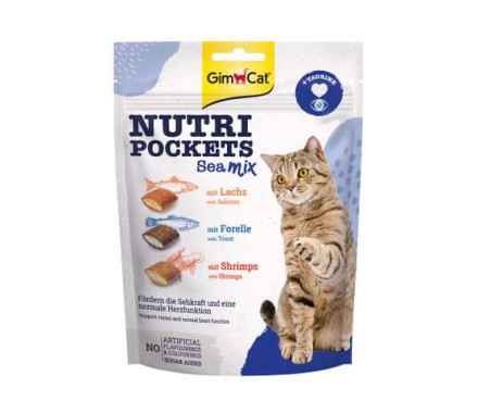 GimCat Вітамінізовані ласощі для котів Nutri Pockets Морський мікс 150 г
