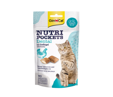 GimCat Витаминизированные лакомства для котов Nutri Pockets Dental 60 г