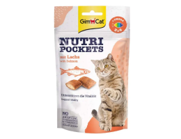 GimCat Вітамінізовані ласощі для котів Nutri Pockets Лосось та омега 3в1 60 г