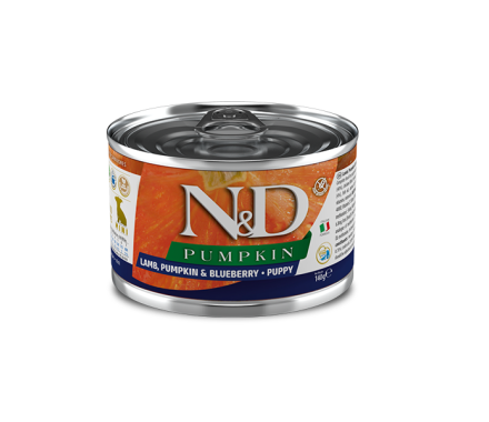 Farmina N&D Grain Free Puppy Mini Консерва для щенков Тыква, Ягнёнок и черника 140 г
