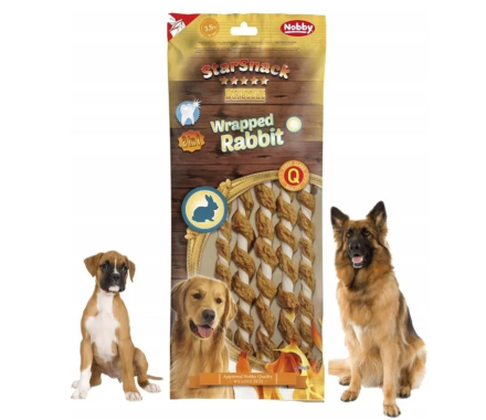 Nobby StarSnack Лакомства для щенков и мелких пород собак Wrapped Rabbit XL 4 шт 25 см 270 г
