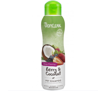 TropiClean Berry & Coconut Шампунь для собак и кошек для глубокого очищения 355 мл