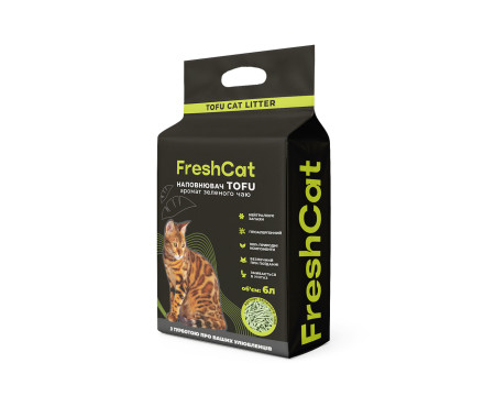 Fresh Cat Наполнитель Tofu Зелёный чай 2,5 кг 6 л