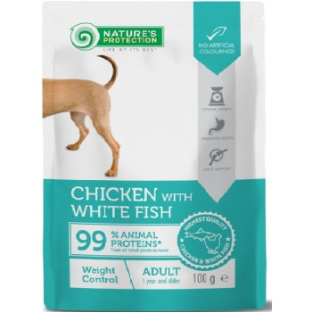 Nature\'s Protection Влажный корм для собак Weight Control Курица и Белая рыба 100 г