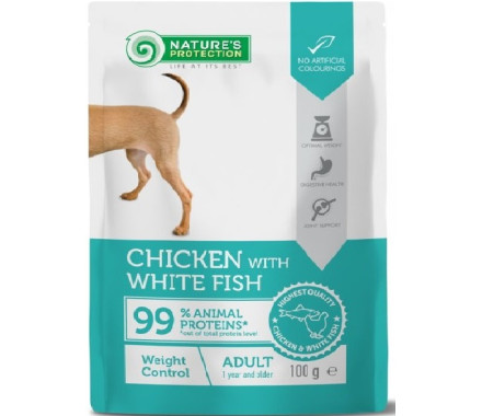 Nature\'s Protection Влажный корм для собак Weight Control Курица и Белая рыба 100 г