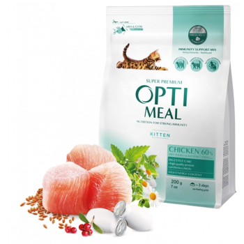 Optimeal Сухой корм для котят Курица (200 г+200 г) 400 г