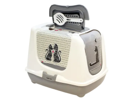 Moderna Туалет для котов закрытый Trendy Cat 50х39,5х37,5 см светло-серый