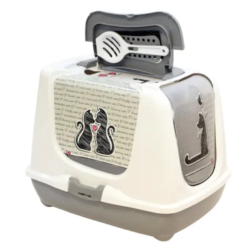 Moderna Туалет для котов закрытый Trendy Cat 50х39,5х37,5 см светло-серый
