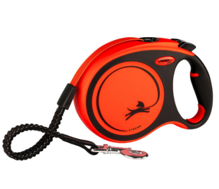 Flexi Xtreme Рулетка-поводок для собак лента L 8 м оранжевая