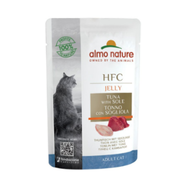 Almo Nature HFC Jelly Вологий корм для котів Тунець та камбала в желе 55 г