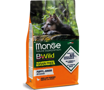 Monge Сухой корм для щенков Bwild Grain Free Puppy&Junior Утка 2,5 кг